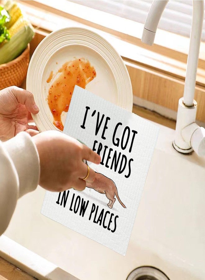 LARTSFRO Dachshund Dog Cute Swedish Dishcloths for Kitchen, 4 Pack Cute Dog Gifts Swedish Dish Cloths Towels for Kitchen Bathroom Office Housewarming Gifts, Papaya Reusable Paper Towels Washable - Image 5